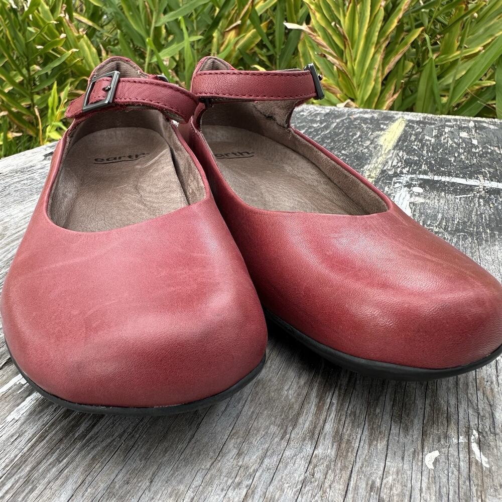 Earth Womens Shoes Dark Red 600 Et Tose 6.5 M Soft Leather Strap 975 - Picture 5 of 11